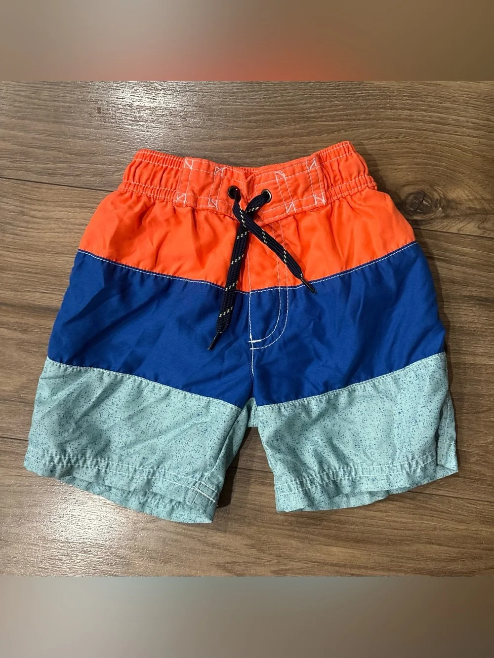 Carter's Orange, Blue & Light Green Boys' Swim Trunks